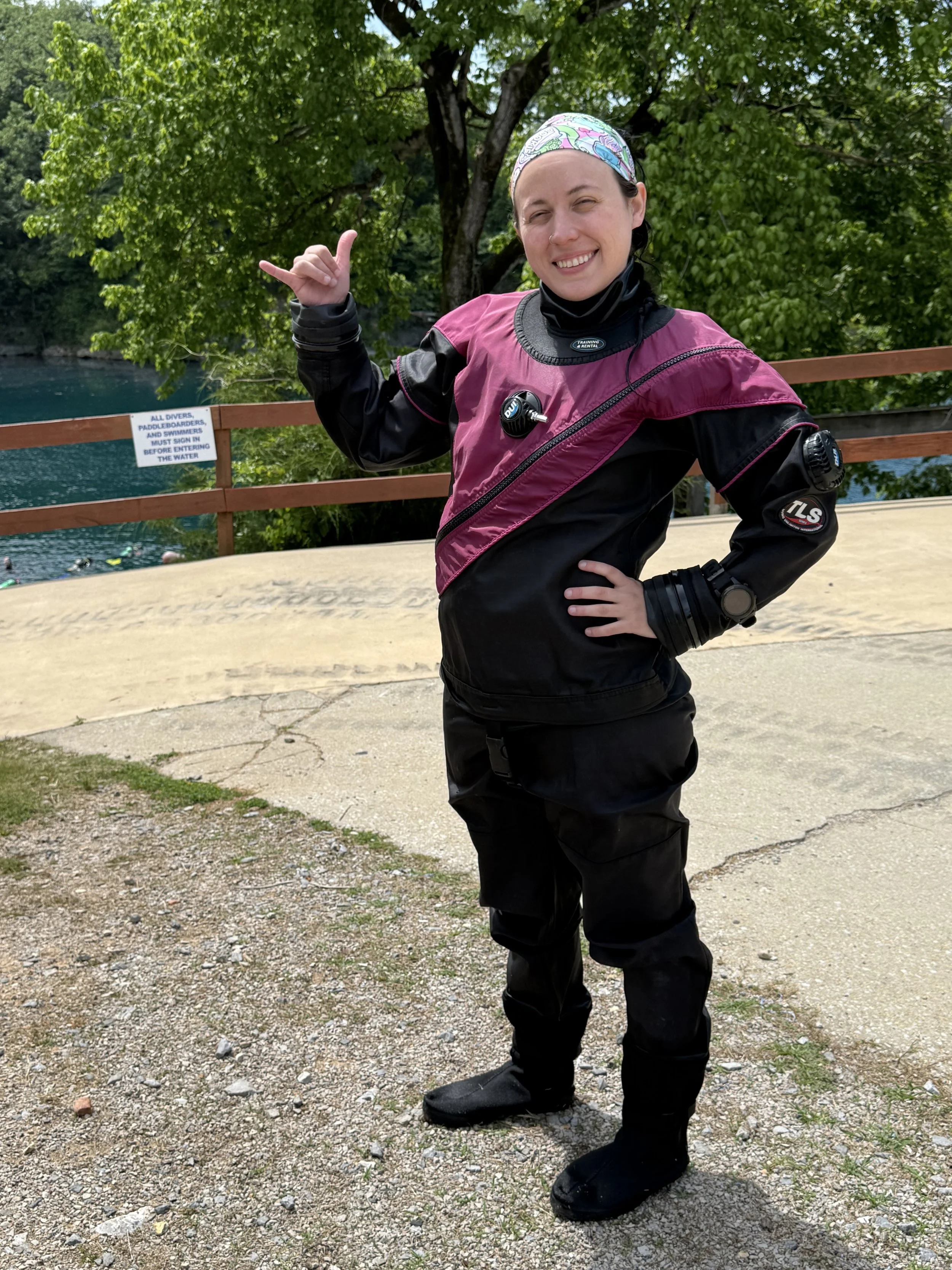 Woman Scuba Diving Drysuit