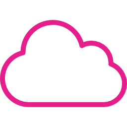 Abgebildet ist eine einfache, stilisierte Wolke mit rosa Umrandung als Cloud.