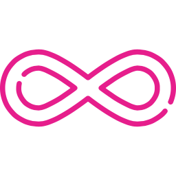 Unendlichkeitssymbol in pink auf schwarzem Hintergrund