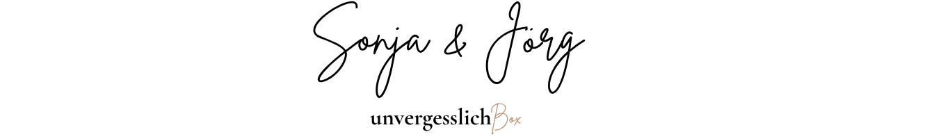 Handschriftliche Logo "Sonja & Jörg" unvergesslichBox