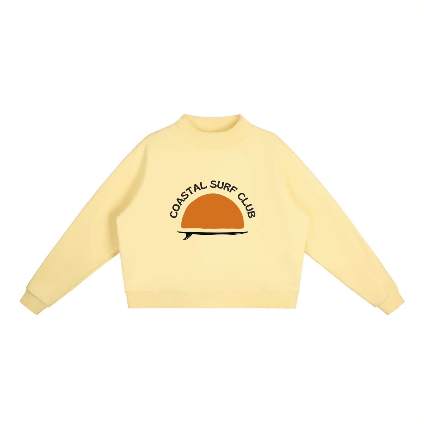 Coastal Surf Club Mock-Neck Crew Sweatshirt