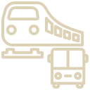 Icon of a train and a bus