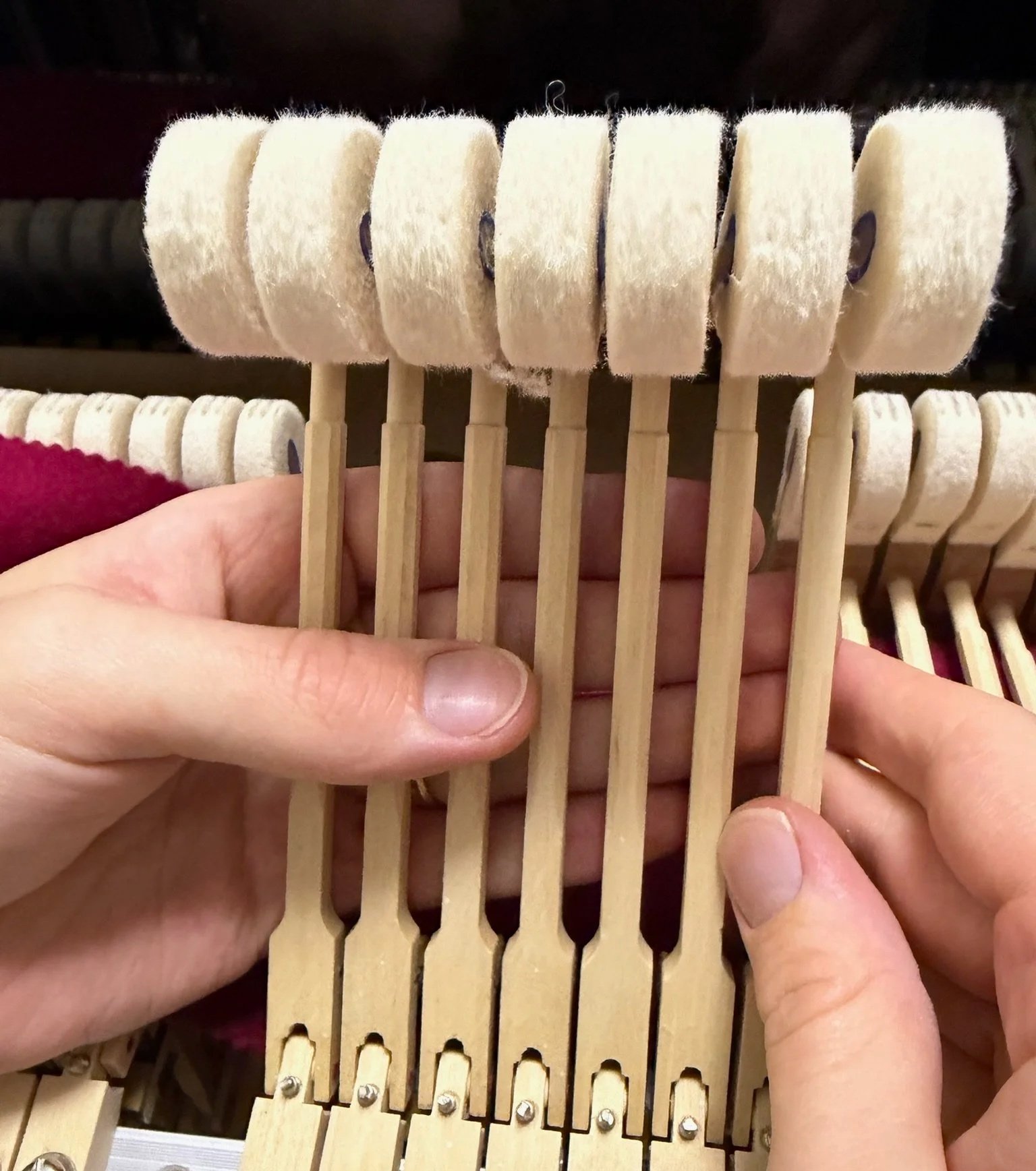 After voicing - Reshaped to make proper contact with the strings and to bring the sound quality back