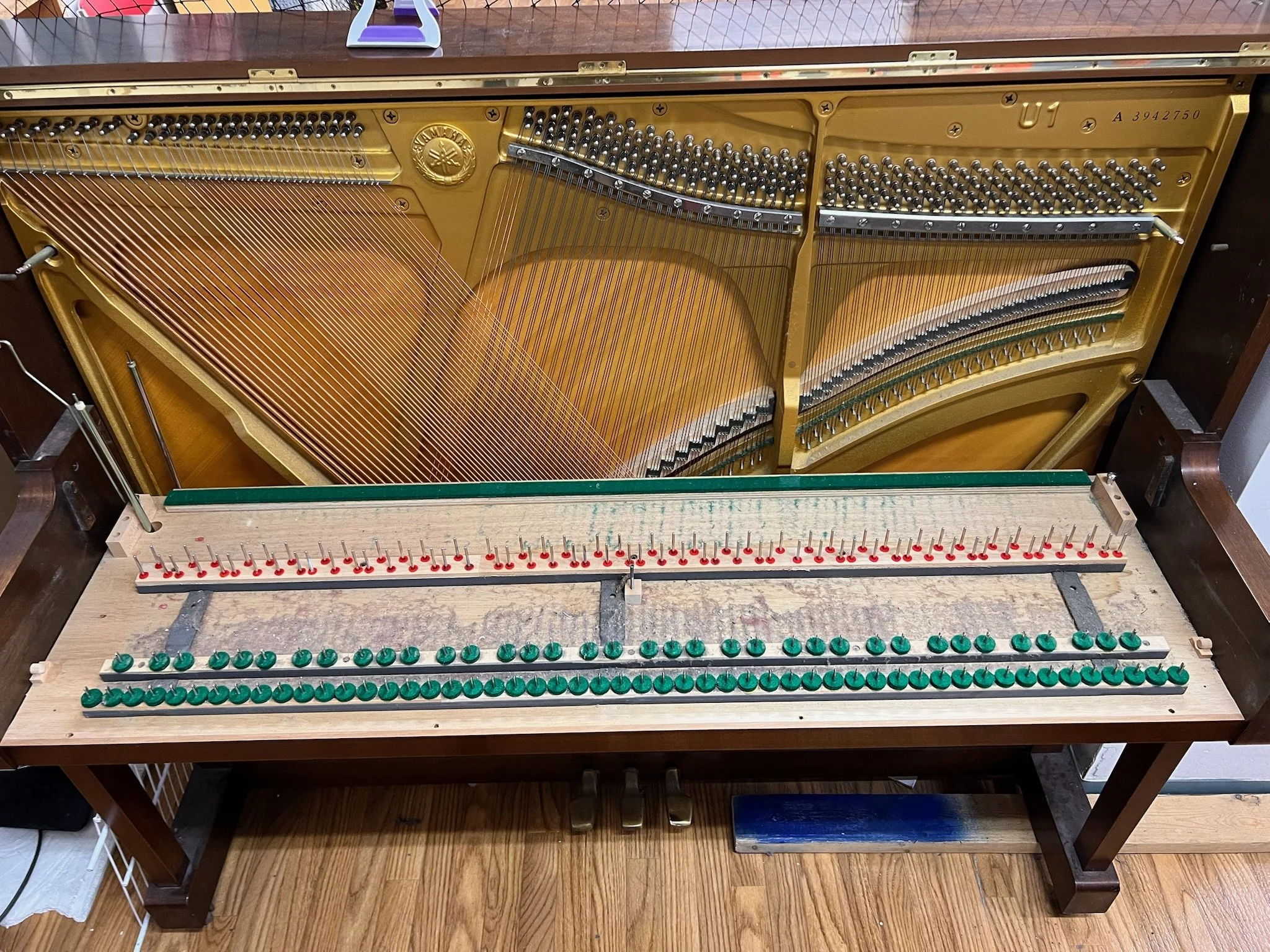 Before - Yamaha U1 receiving its first service in 16 years 