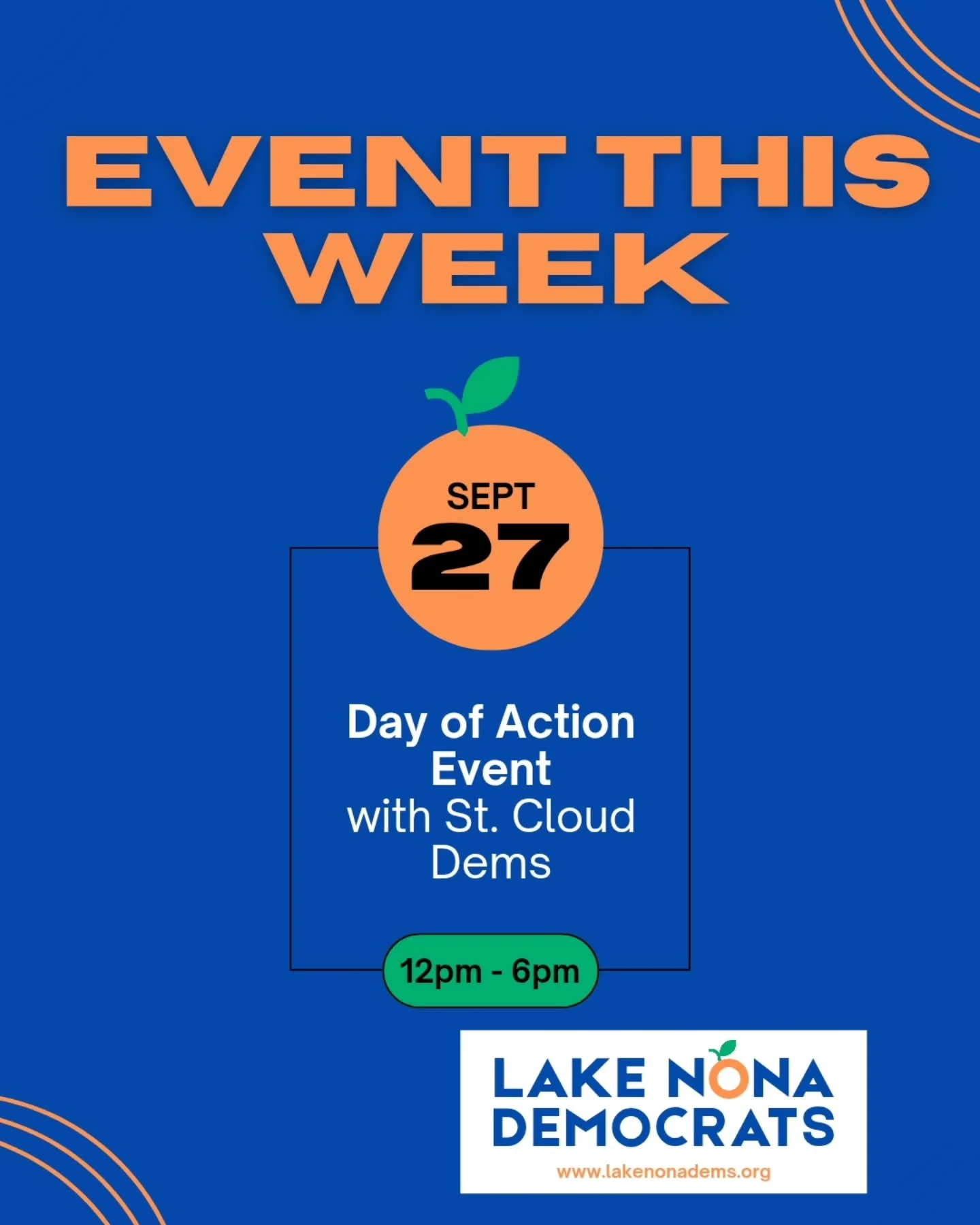 💙 On 9/27, @lakenonademocrats, @stclouddems, and the campaigns of State House candidate Eric Gray @ericgrayforflorida and Congressman Darren Soto @repdarrensoto , both on the ballot November 3rd, are coming together for a day of action 

This is an 