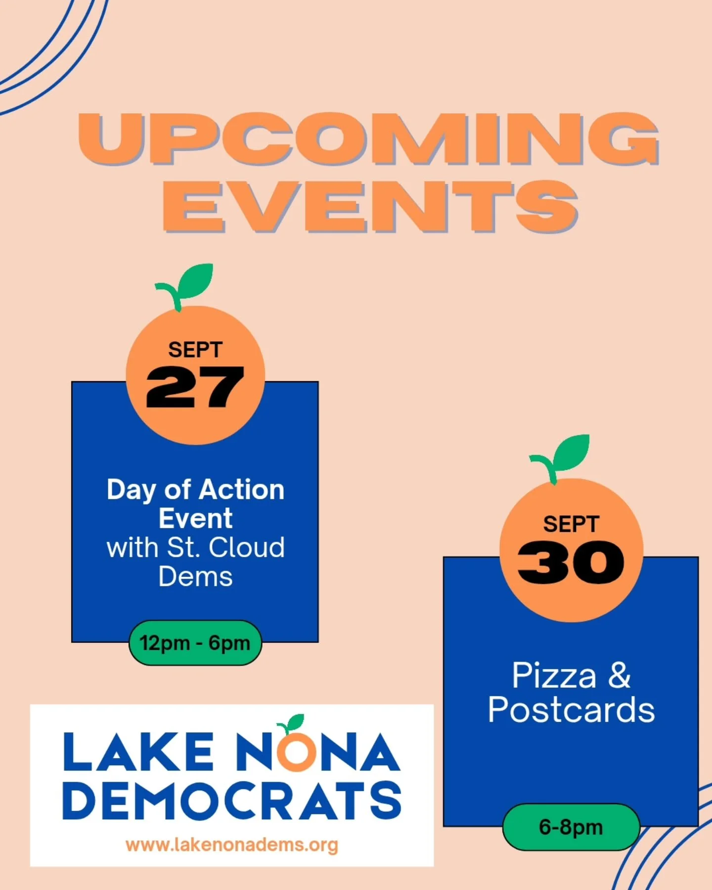 💙 On 9/27, @lakenonademocrats, @stclouddems, and the campaigns of State House candidate Eric Gray @ericgrayforflorida and Congressman Darren Soto @repdarrensoto , both on the ballot November 3rd, are coming together for a day of action 

This is an 