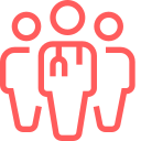 Icon representing patients, families, and caregivers.