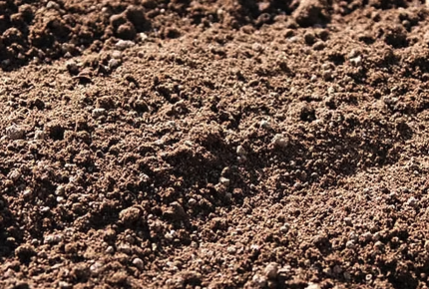 Close-up of soil or dirt with a rough texture.