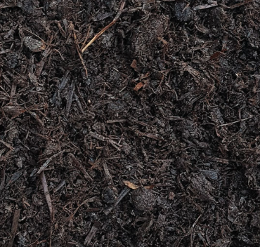 Close-up of dark, textured volcanic soil or ash.