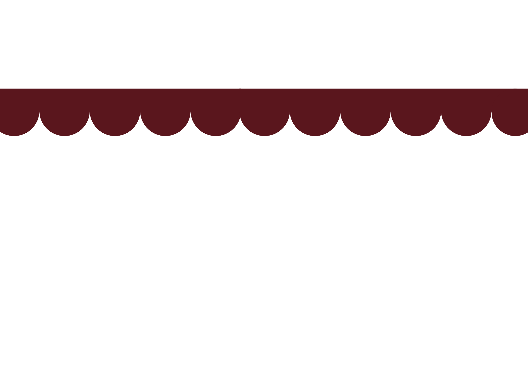 burgundy scalloped border