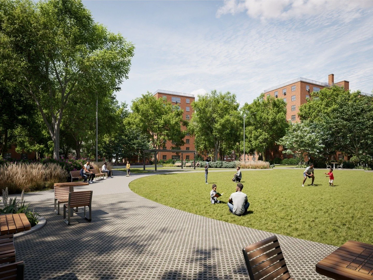 NYCHA community development supported by Section 3 workforce program