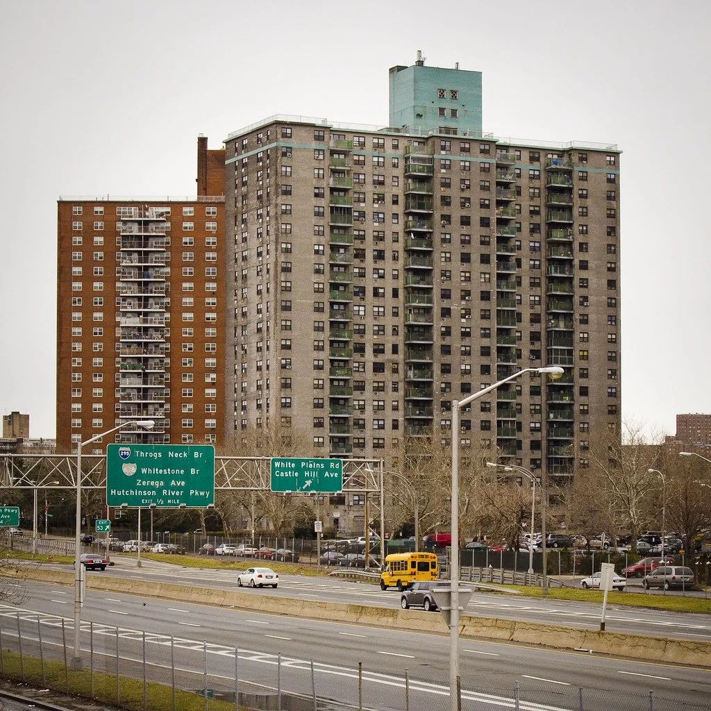 NYCHA residential buildings near Section 3 PACT modernization project
