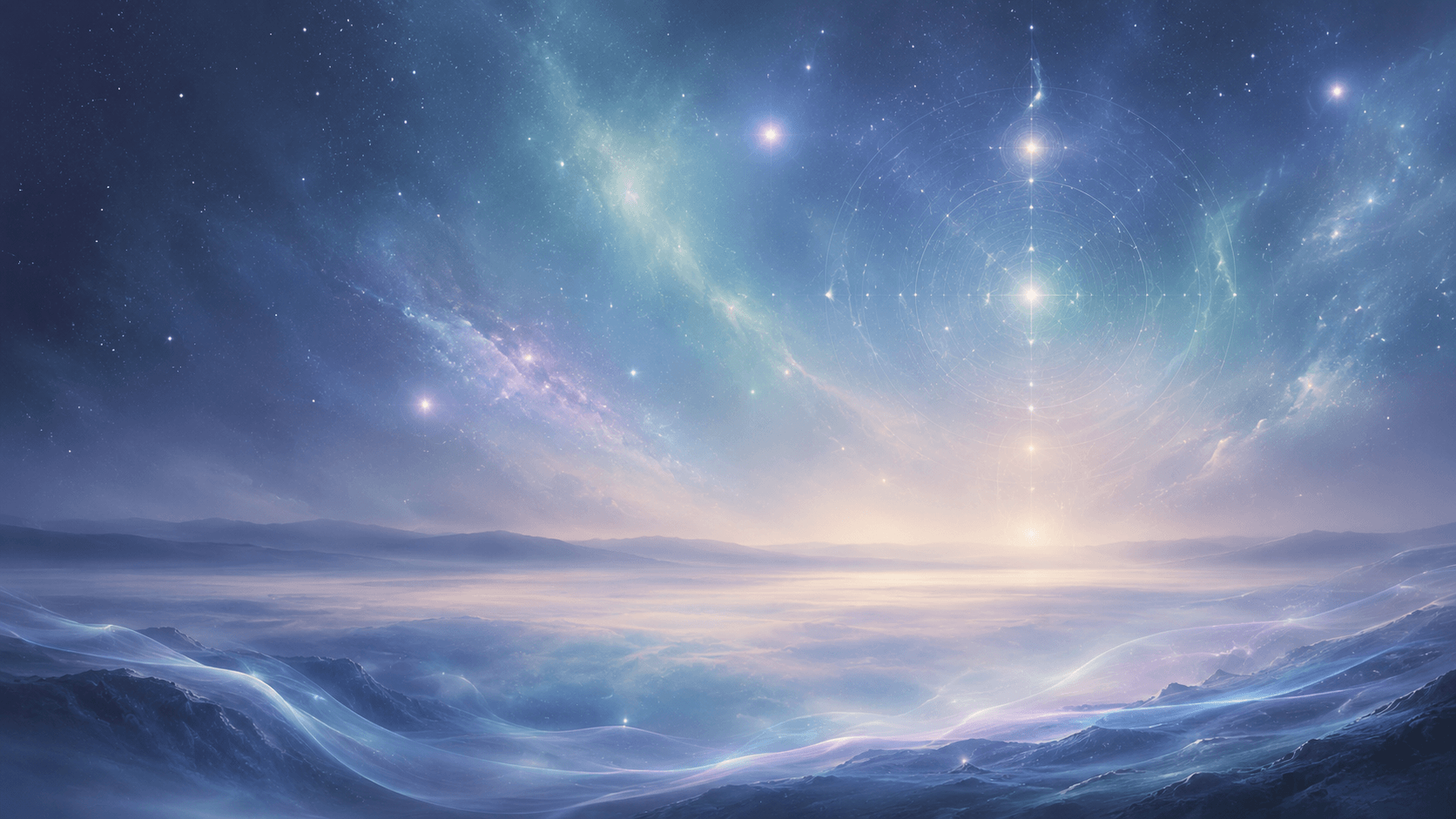Galactic cosmic serenity in mist and light