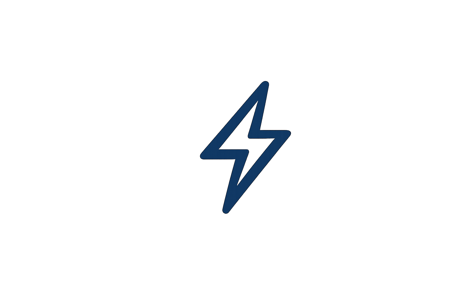 A black icon with a blue lightning bolt symbol in the center.
