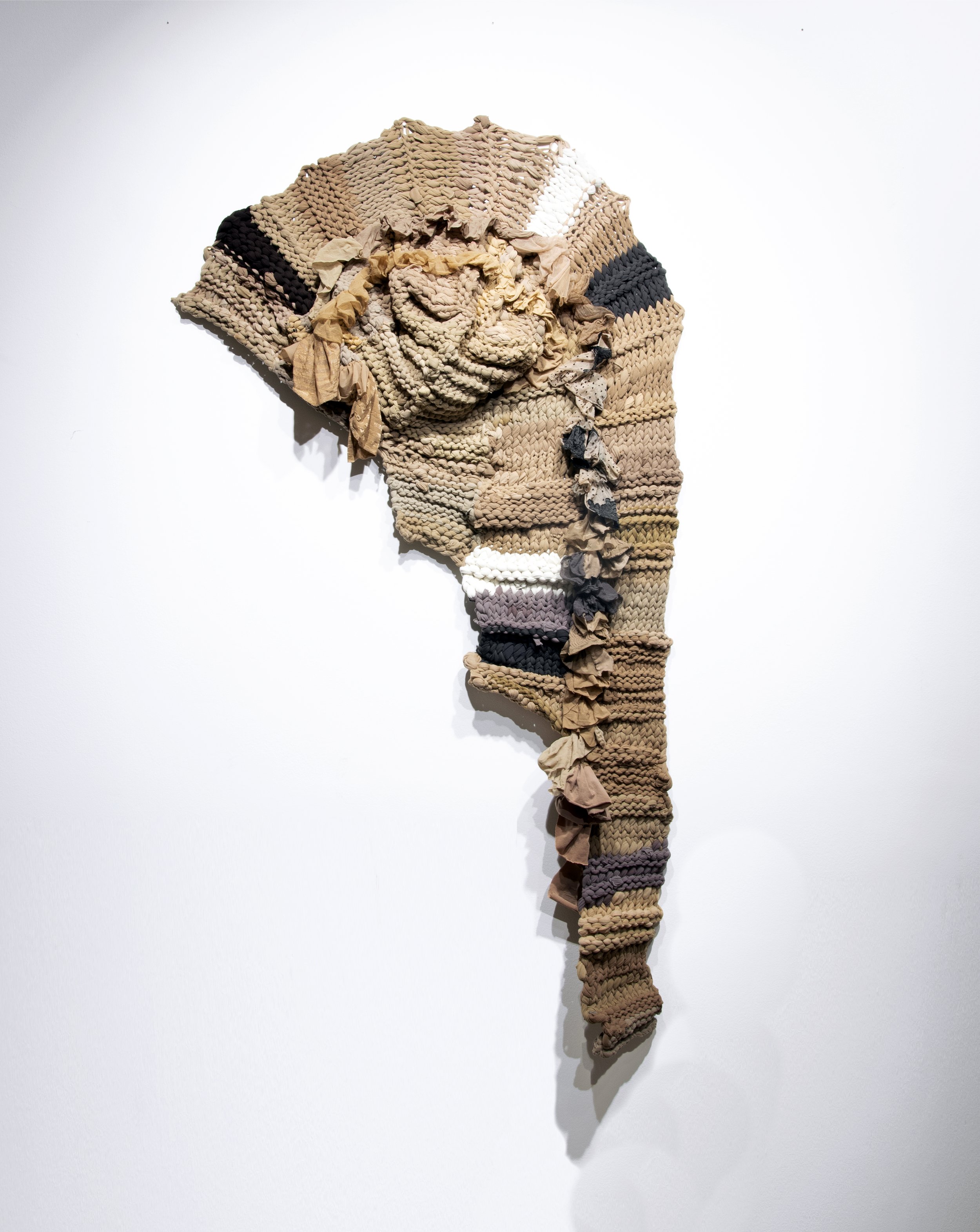 Cyclical Vein - Concentric Growth 7, 2023, variable size, recycled tights & cotton thread