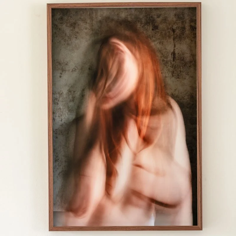 Beauty Face by Robyn Daly, framed fine art photographic self-portrait examining female beauty ideals and digital manipulation, exhibited at An Chéad Tine Gallery, Kilkenny, 2026.