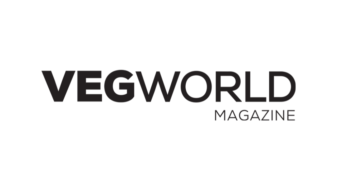 Logo for VegWorld Magazine in black text on a white background.