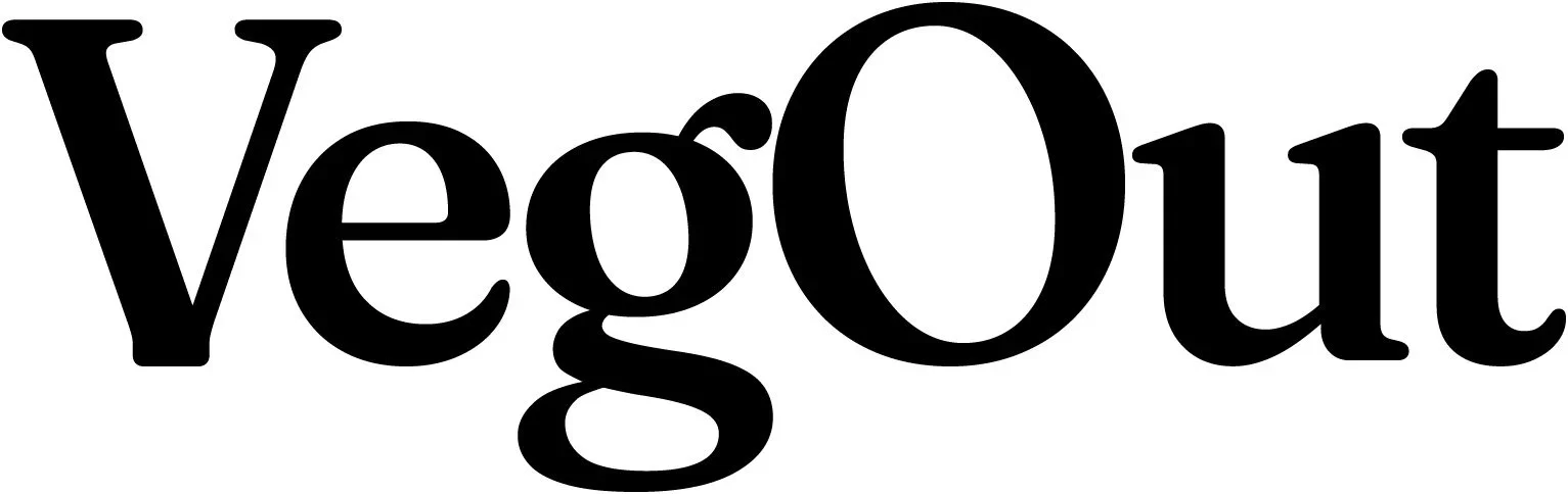 The word 'VegOut' written in large, black, stylized text.