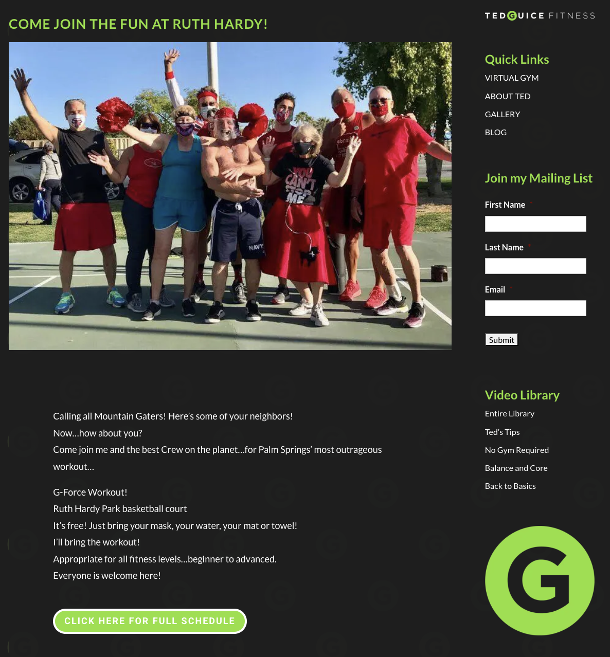 Group of people standing on tennis court, wearing athletic clothing and masks, celebrating outdoors with arms raised and smiling.