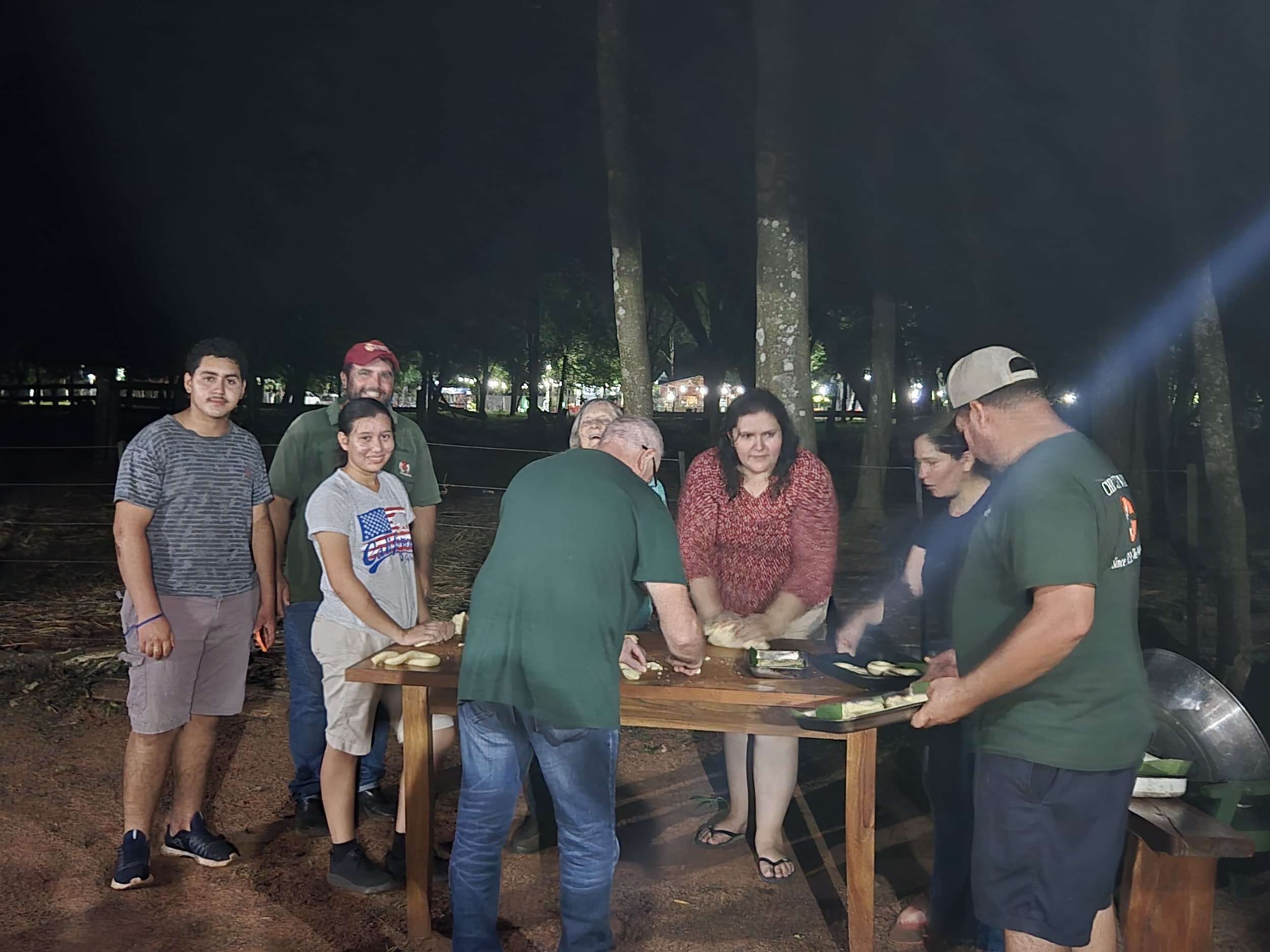Preparing Chipa, from scratch.  The whole neighborhood pitches in.