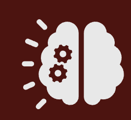 Ilustración de un cerebro dividido en dos, uno con engranajes y sol naciente, y el otro simple, con fondo marrón.
