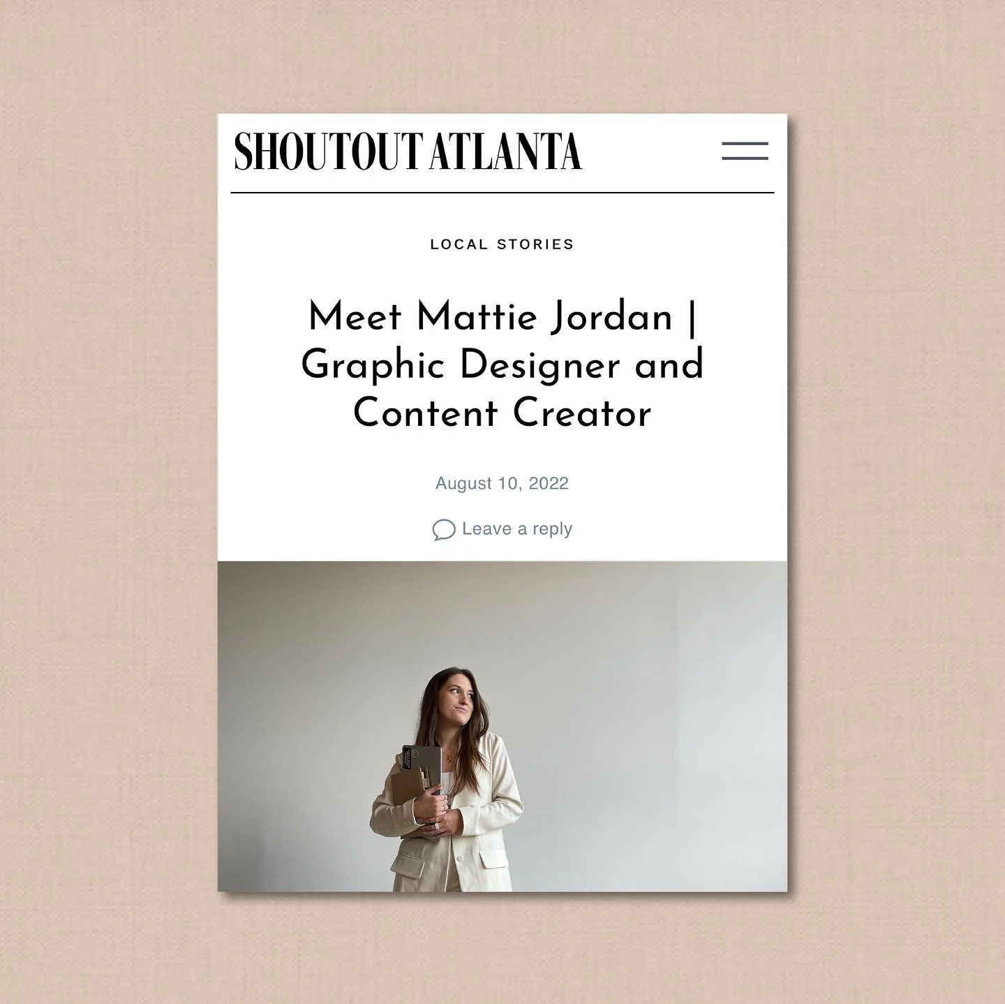 Had the pleasure of interviewing with @shoutoutatlantaofficial ☺️

Check it out at the link in my bio to learn more about why I chose a creative career &amp; my favorite spots in Atlanta.