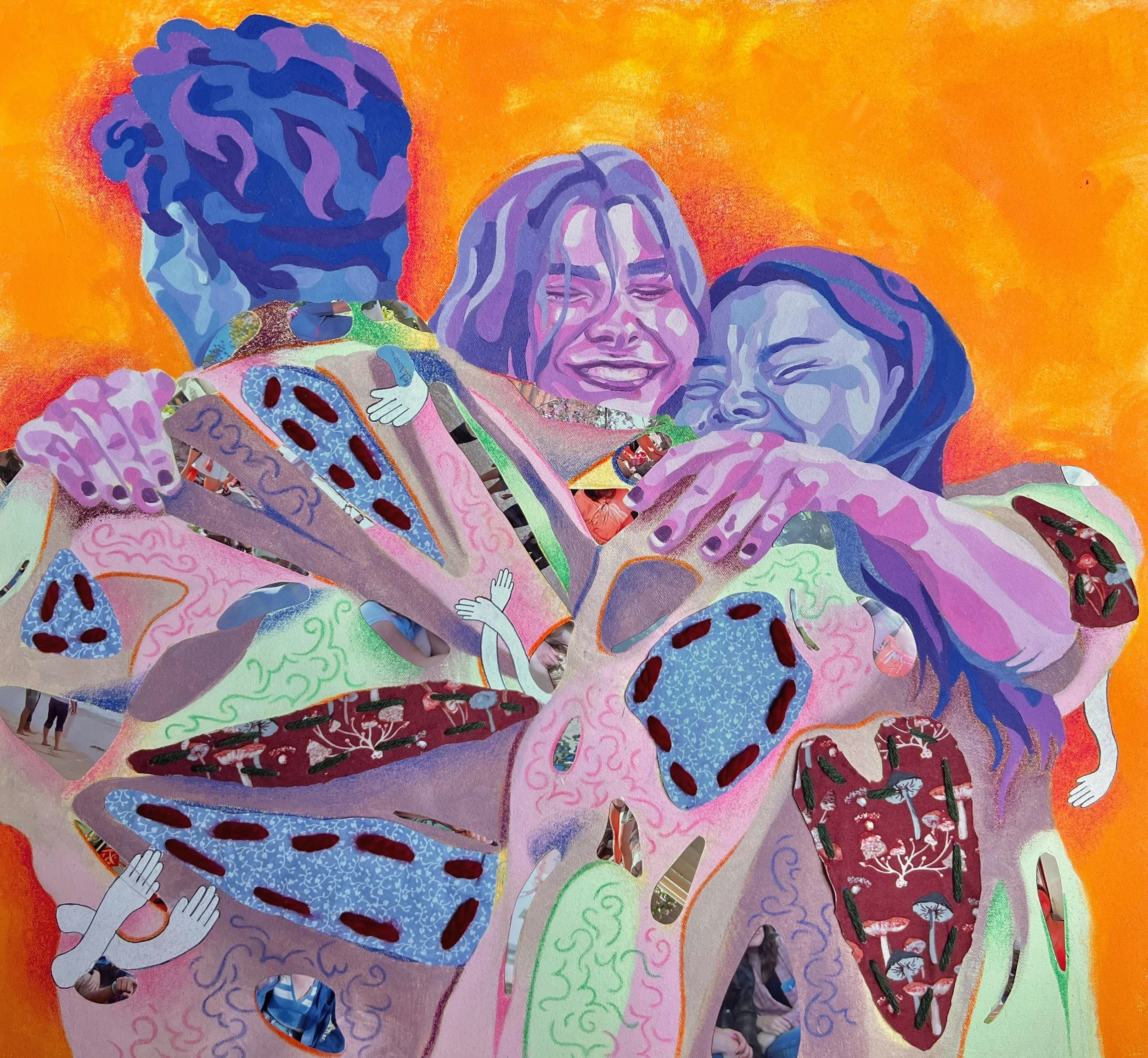 "Storge" 2023, mixed media on canvas, 24" x 22"