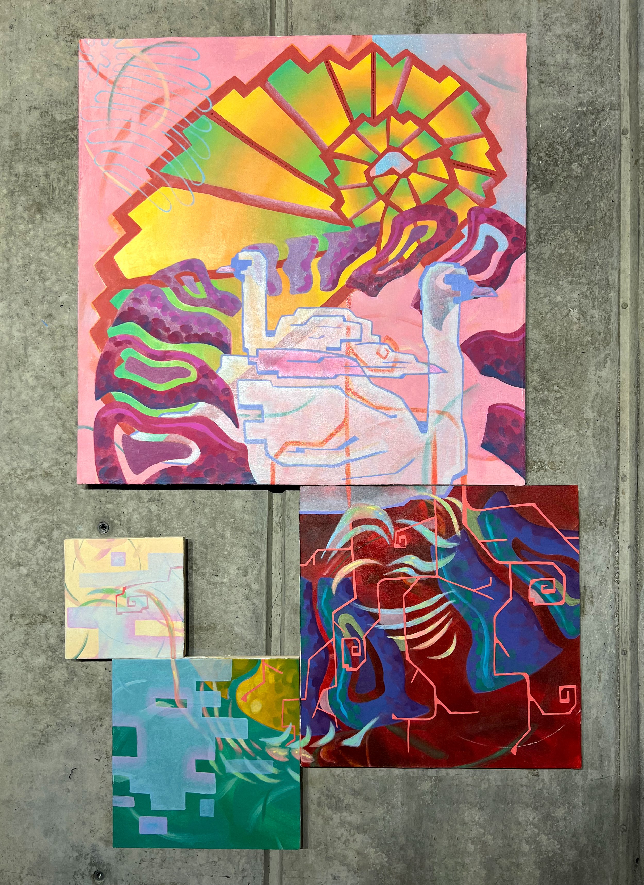 "Wake" 2024, oil on wood panel, 34" x 55"