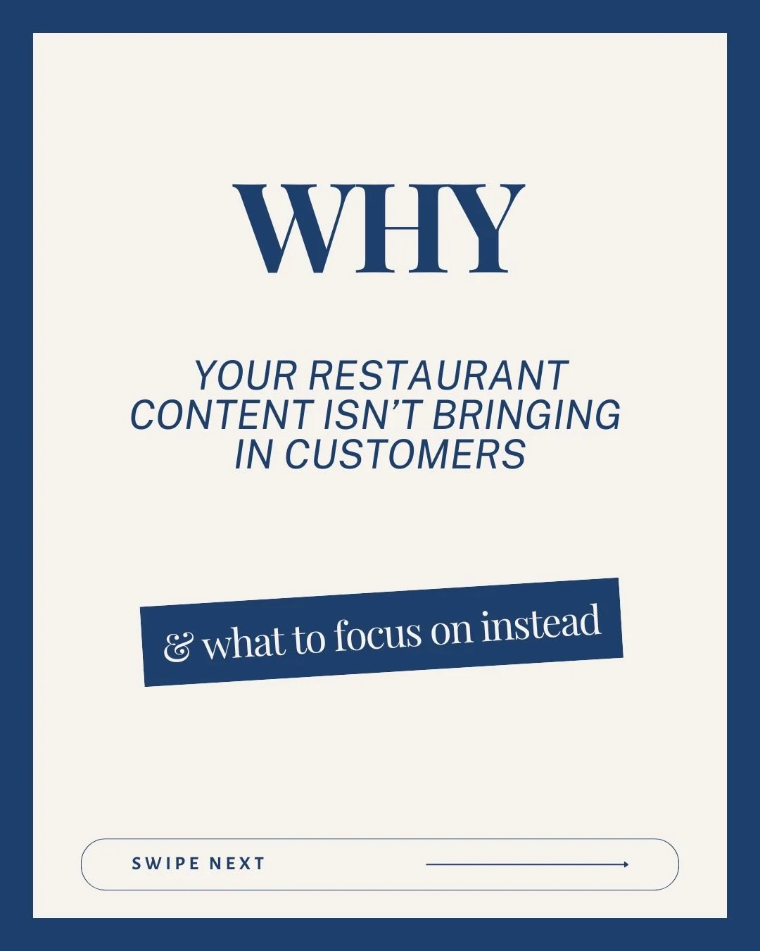 Most restaurant content isn&rsquo;t failing because the food looks bad, it&rsquo;s failing because the content isn&rsquo;t creating a reason to visit.

A lot of restaurants only focus on posting dishes, but what actually brings people in is the exper