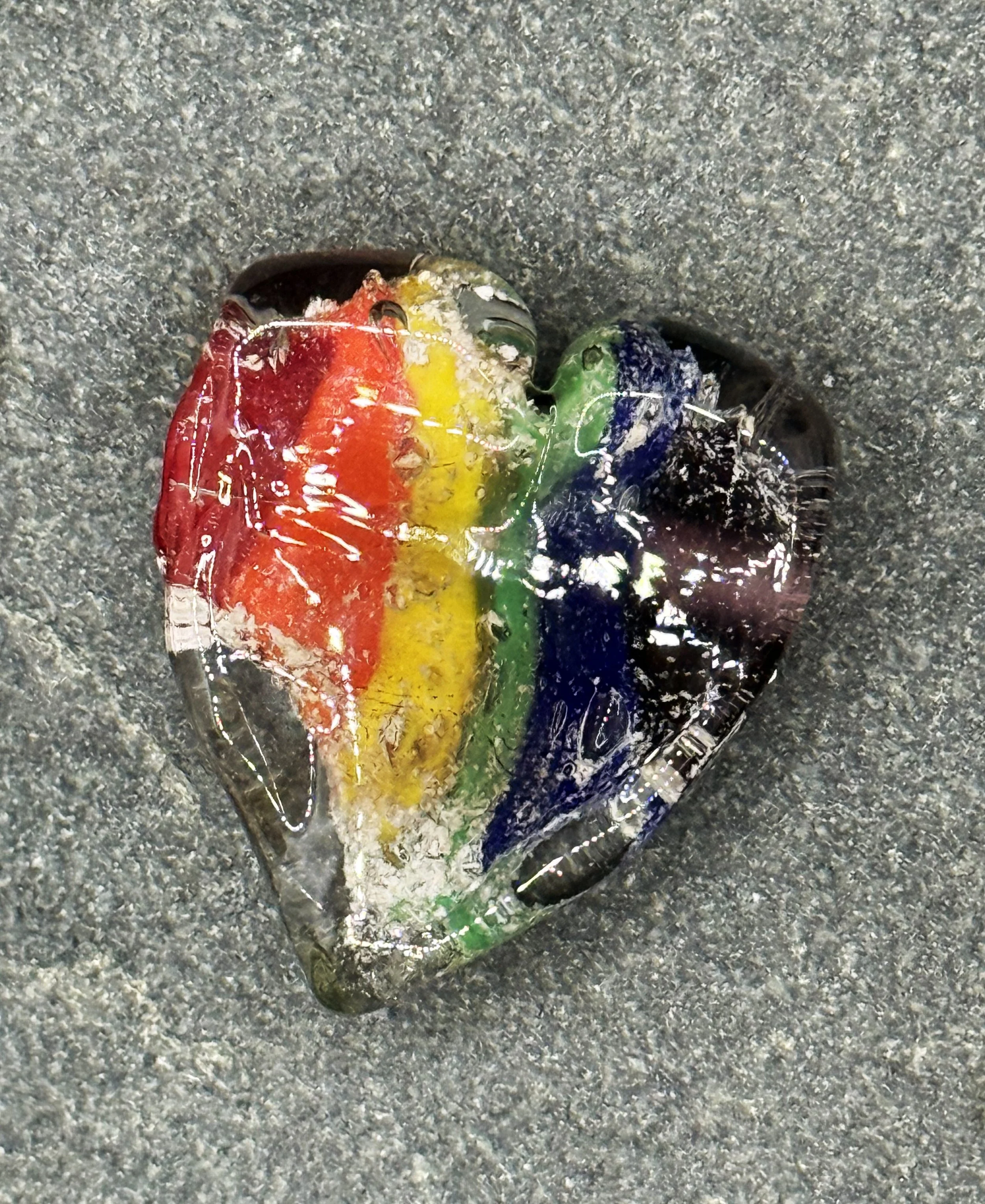 Rainbow Heart or Pendant