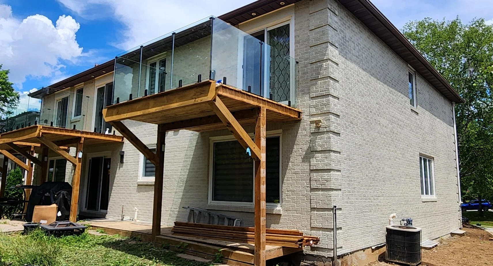 Light brick home exterior restored with masonry staining