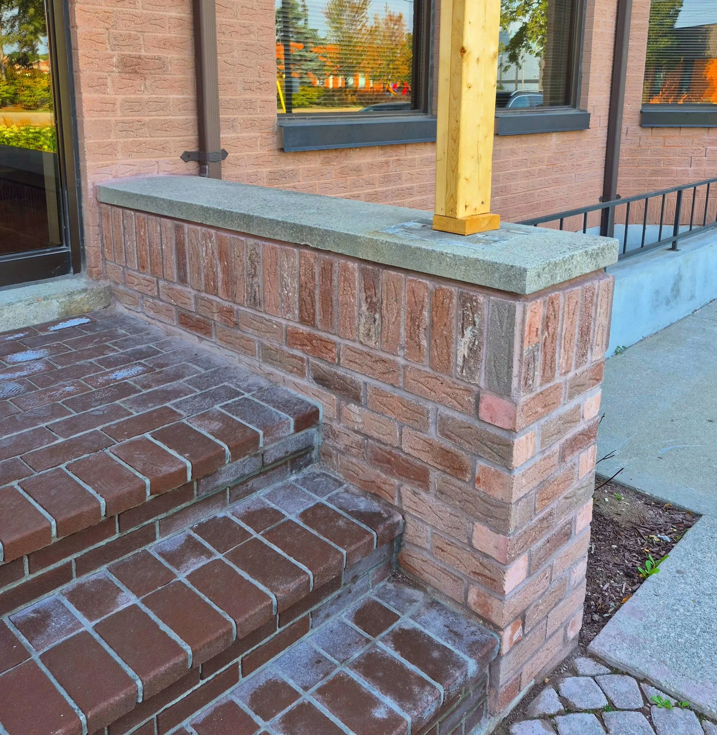 Brick steps before  repair and restoration