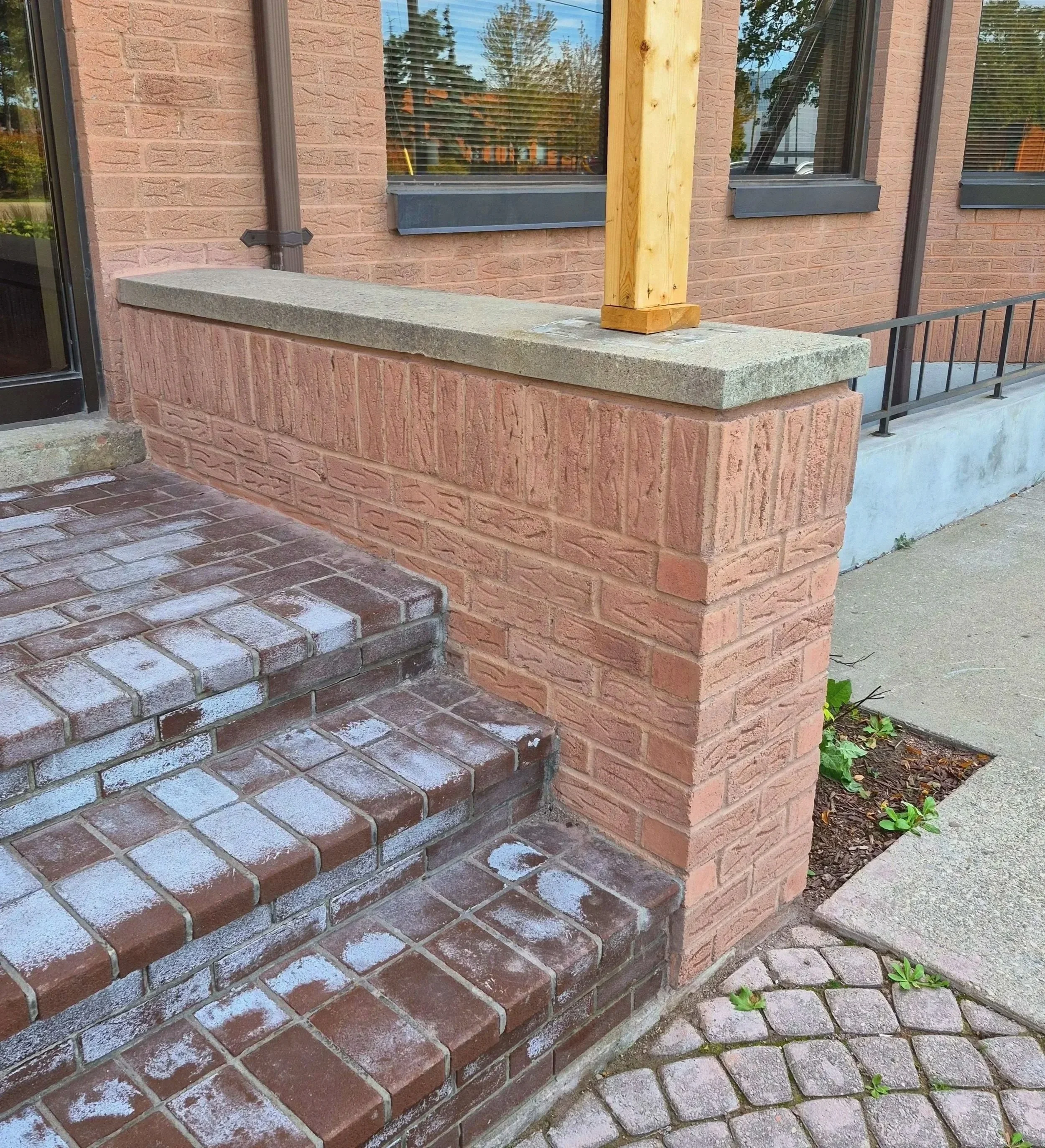 Brick steps after repair and restoration