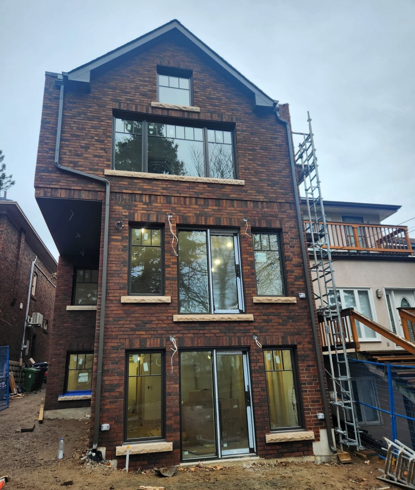 Brick building exterior repaired and restored