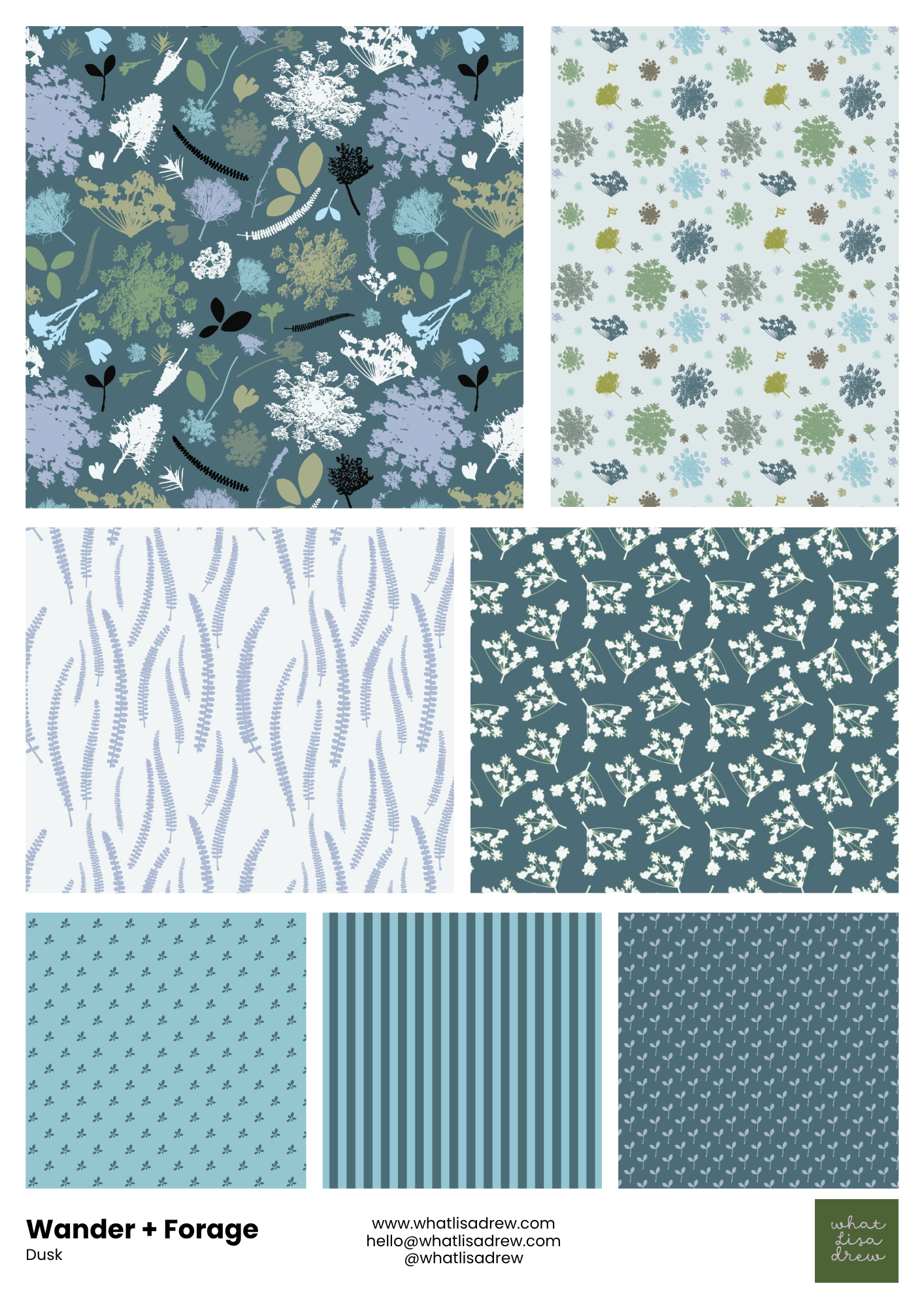 Patterns from What Lisa Drew in using flower pressings