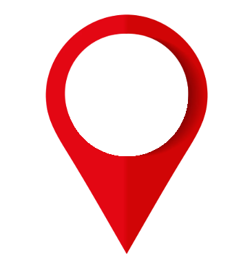 Red map marker icon with a white circle in the center