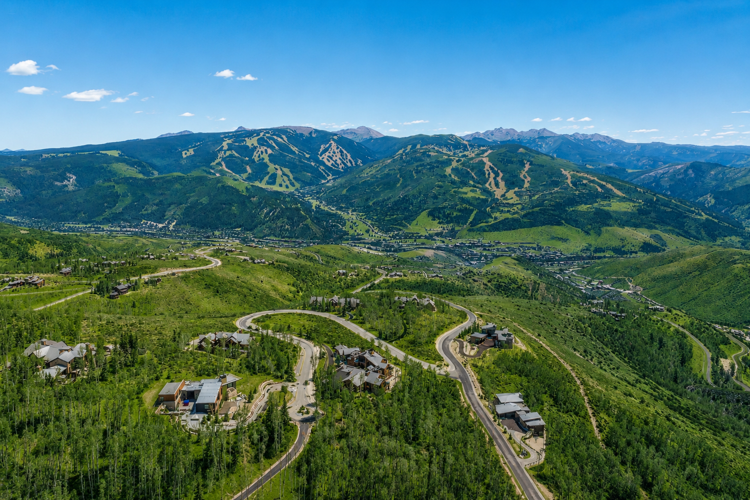 An aerial landscape highlighting the beauty of Vail Valley and the lifestyle represented by Danielle Huidekoper, LIV Sotheby's International Realty