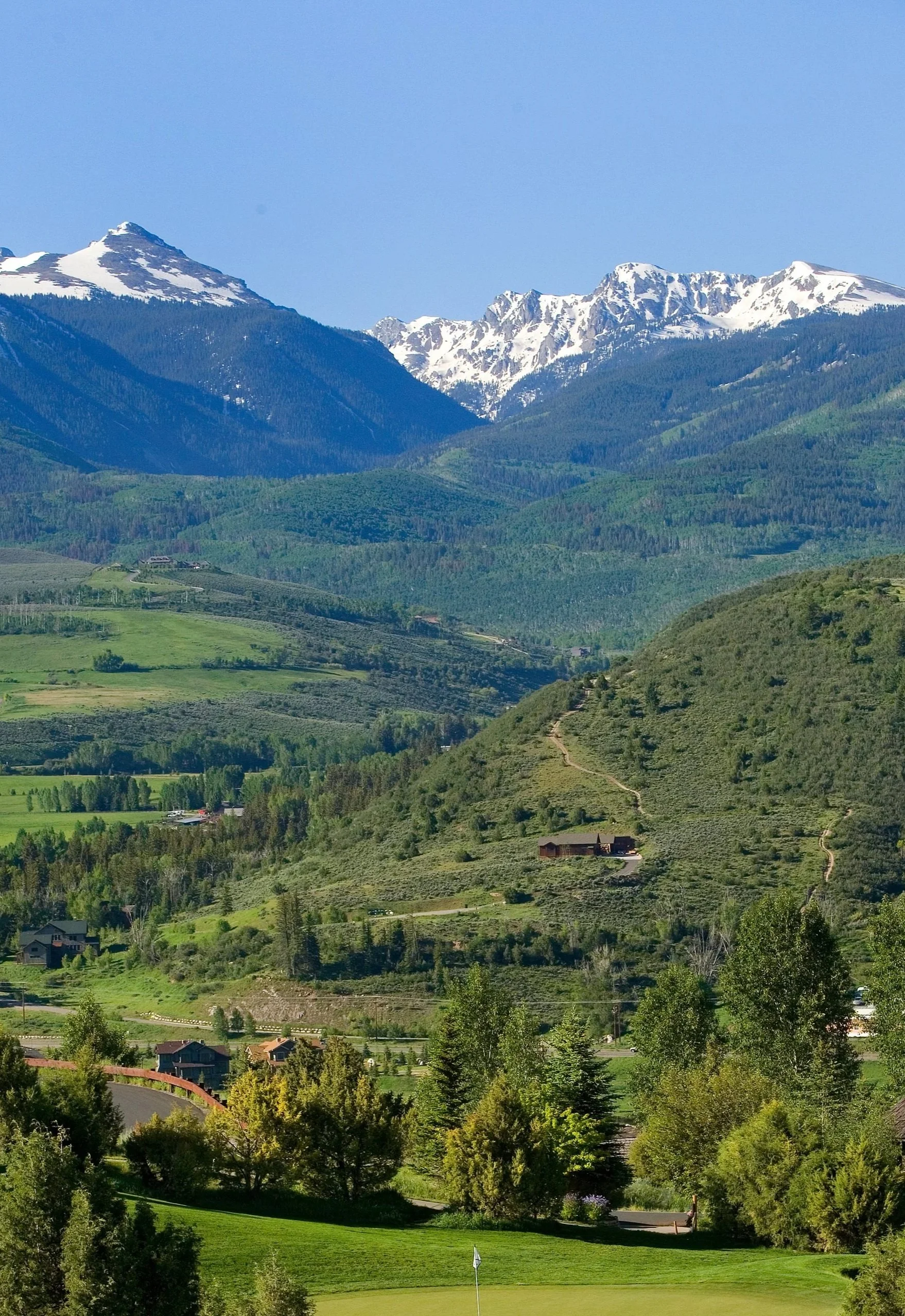 An aerial landscape highlighting the beauty of Vail Valley and the lifestyle represented by Danielle Huidekoper, LIV Sotheby's International Realty