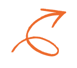 An orange sketch of the zodiac sign Sagittarius, represented by an archer's arrow.