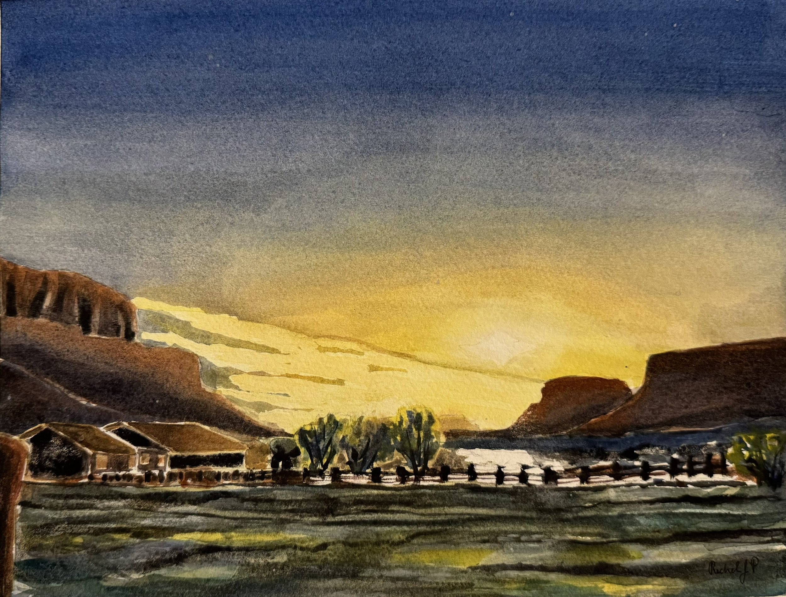 Long, Tough Day, 2024, Watercolor, 11 x 8 1/2