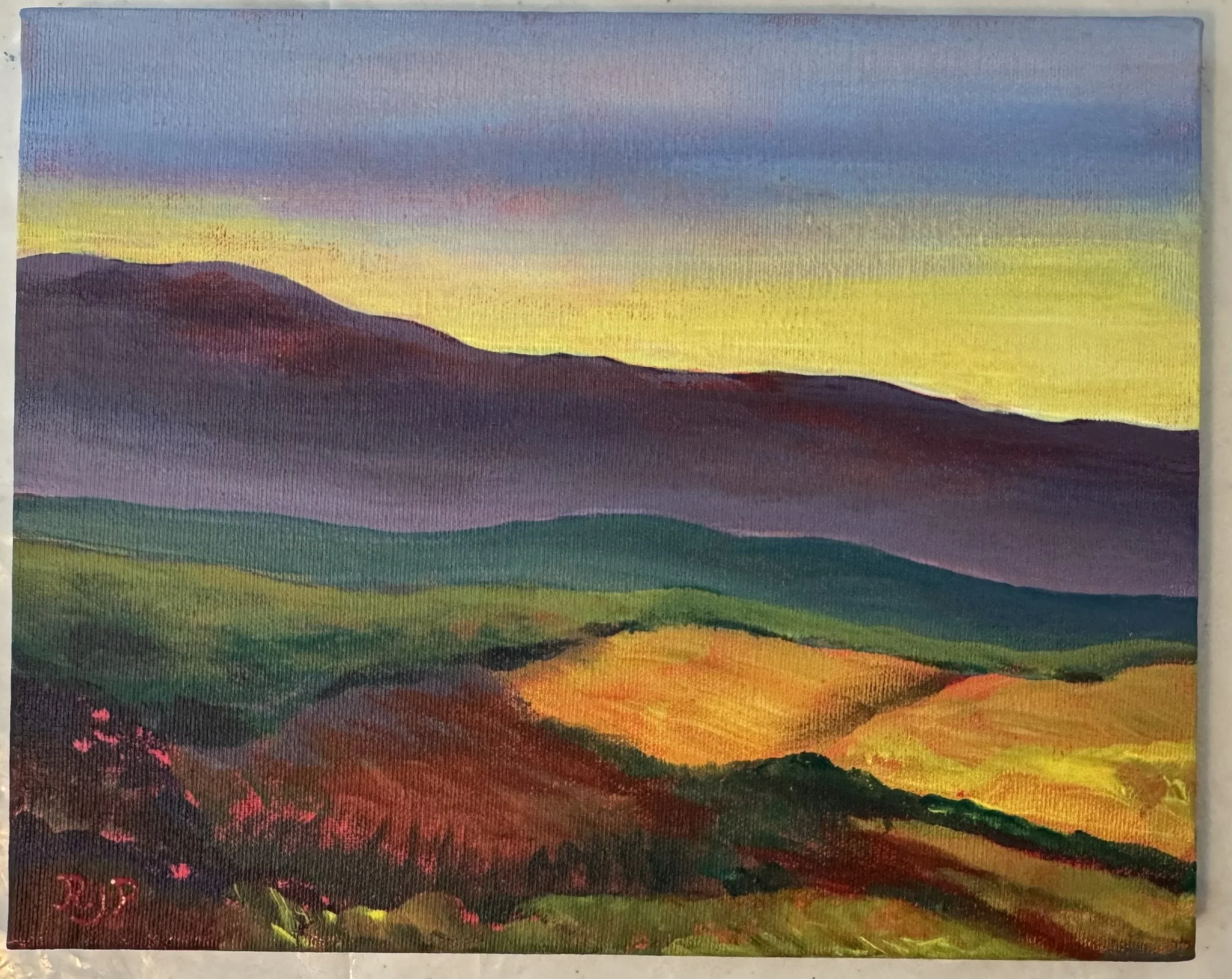 Tuscan Glow 2A, Part 2 of Series, 2026, Acrylic on Canvas, 10x8, $175, Set is $300