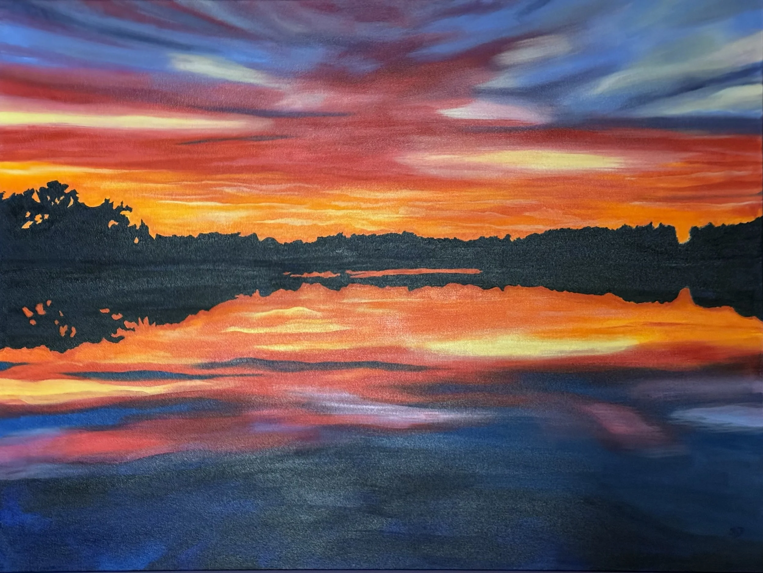 Morehead Sunset, 2015, Acrylic on Canvas, 48x36