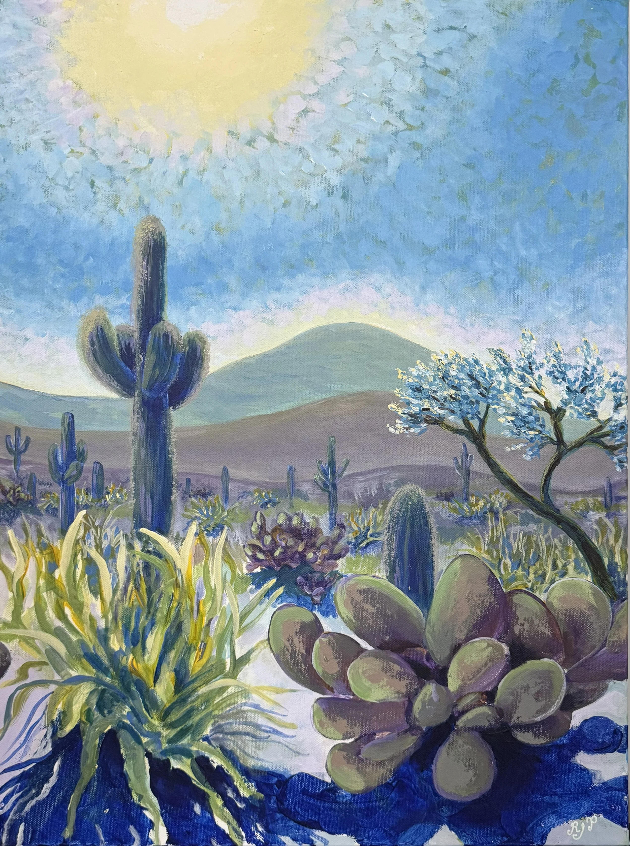 Blinding Sun, 2026, Acrylic on Canvas, 18x24