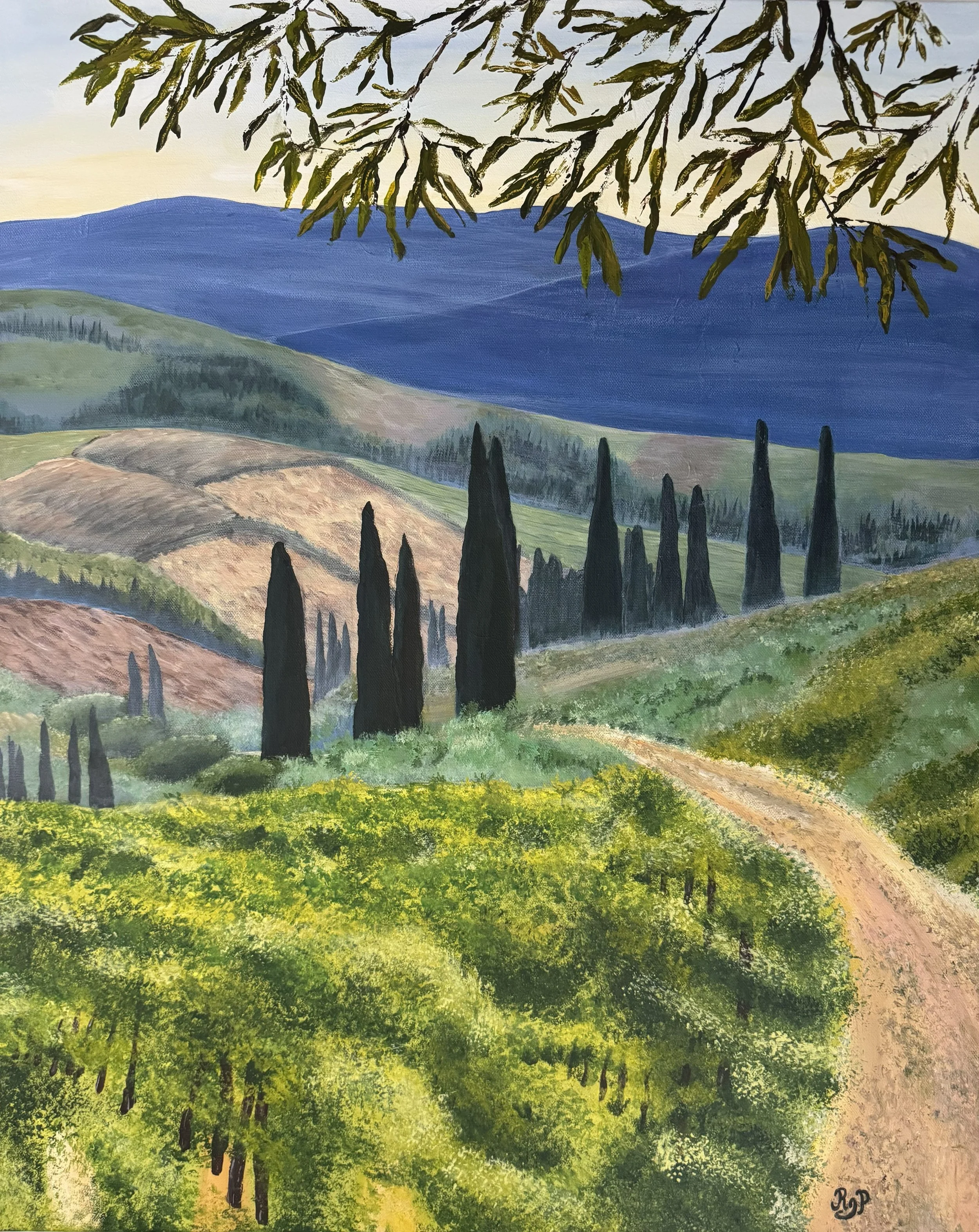 Lane to Greve, 2025, Acrylic on Canvas, 24x36