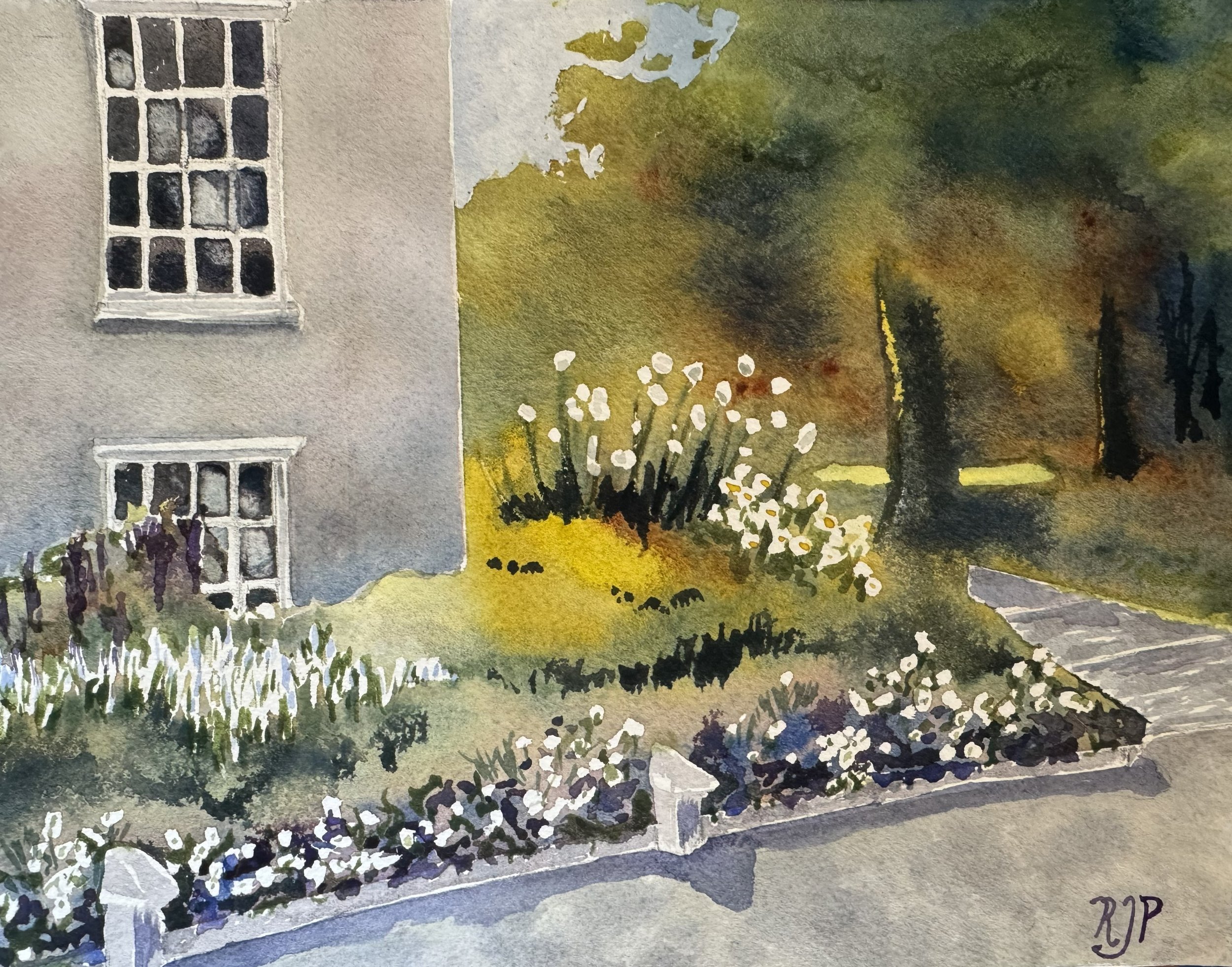 London Garden, 2024, Watercolor, 10x8