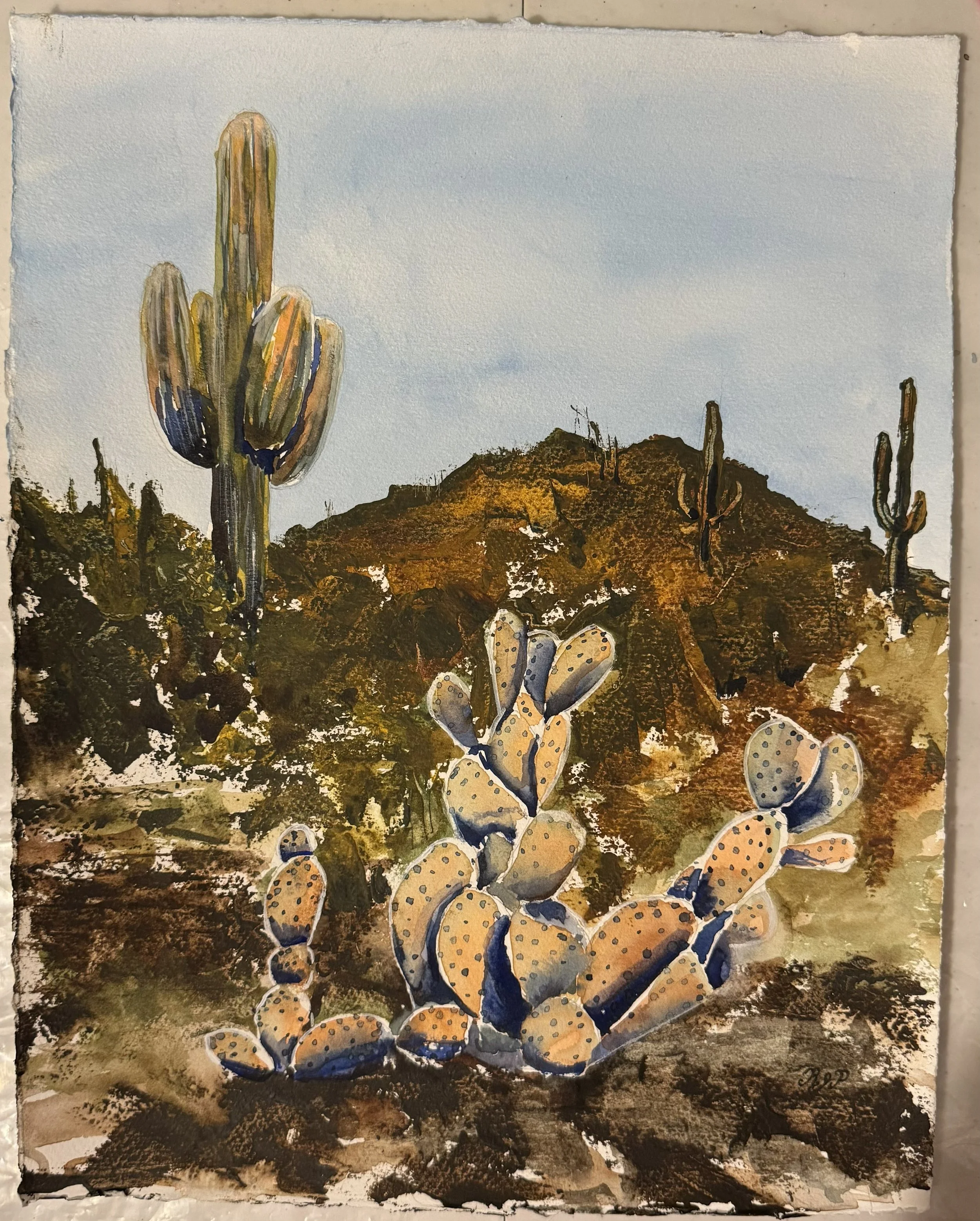 Reaching to the Sun, 2025, Watercolor, 11x14, $650