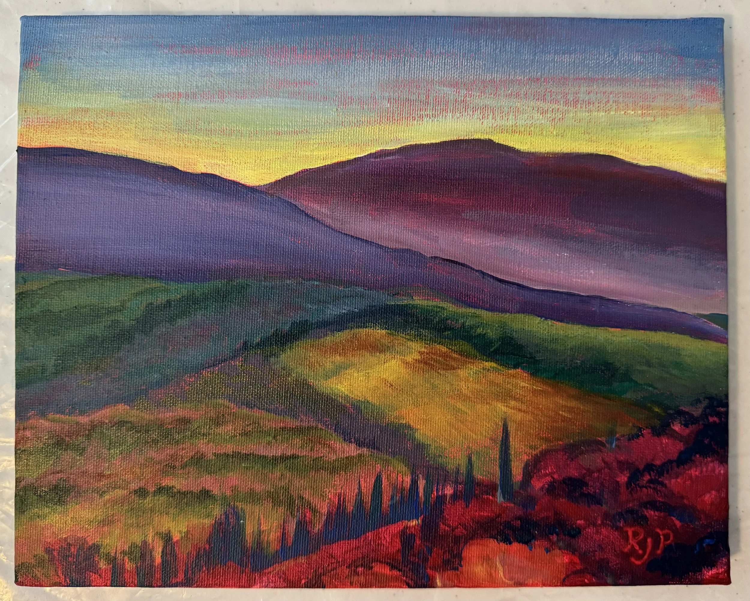 Tuscan Glow 2 - Part I of Series, 2026, Acrylic on Canvas, 10x8, $175, Set is $300
