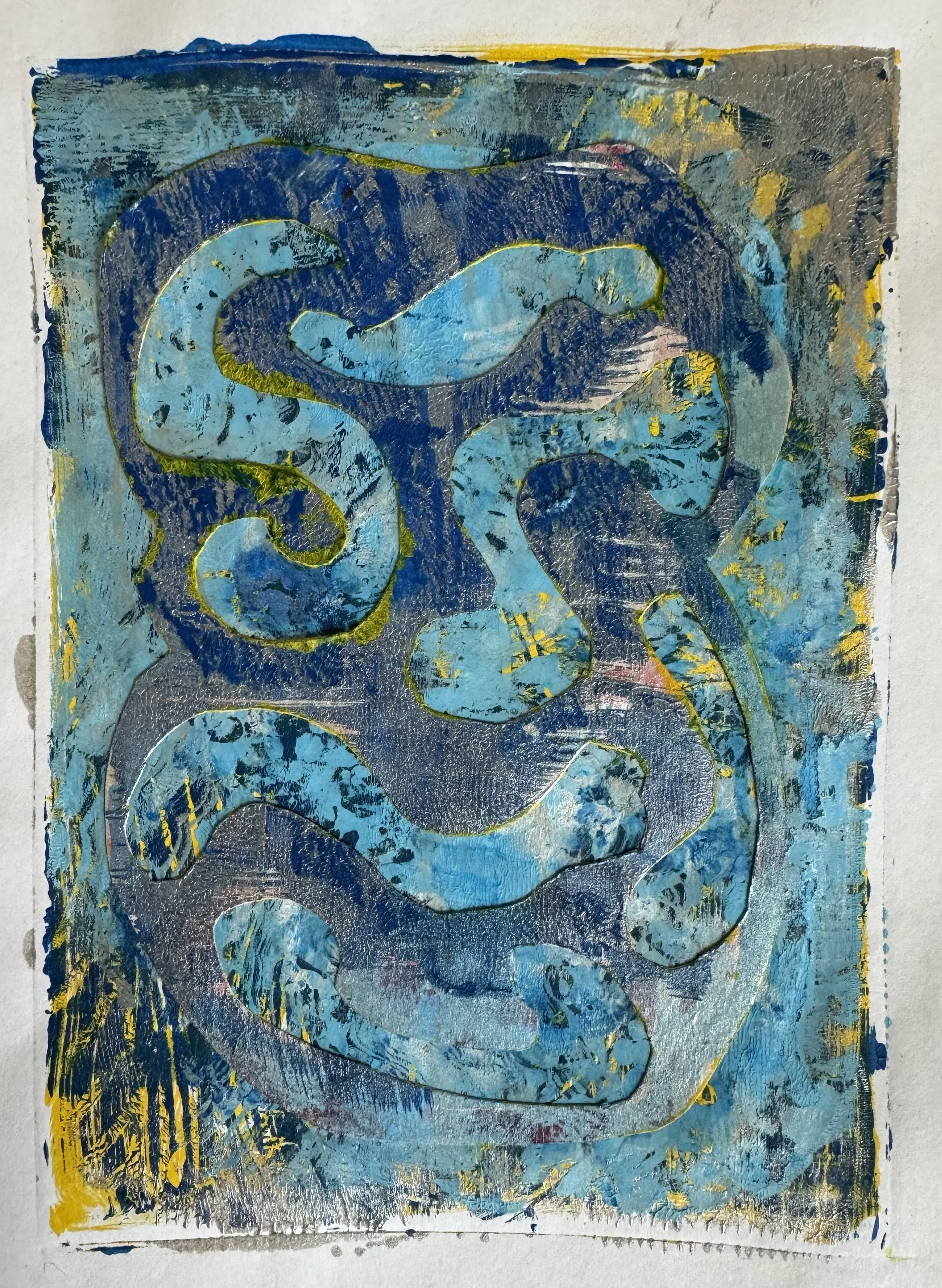 Primal Print, 2025, Print and collage, 5x7, NFS