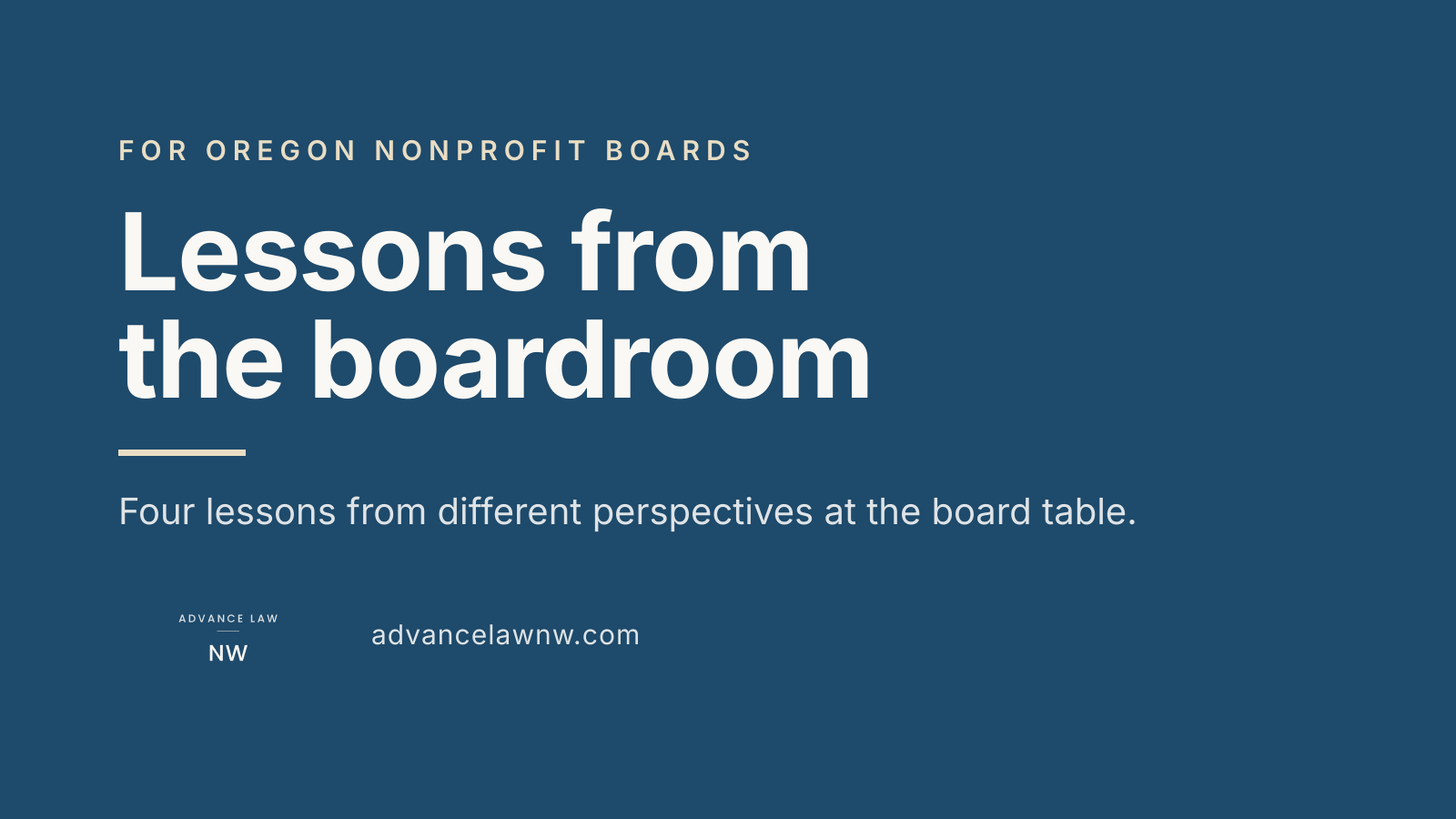 Lessons from the Boardroom