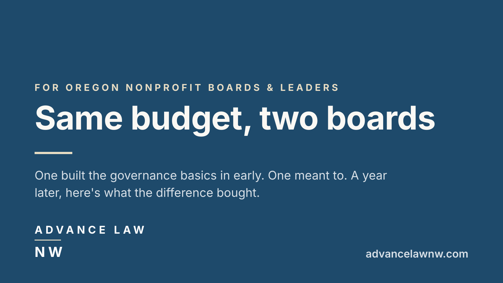Same Budget, Two Boards